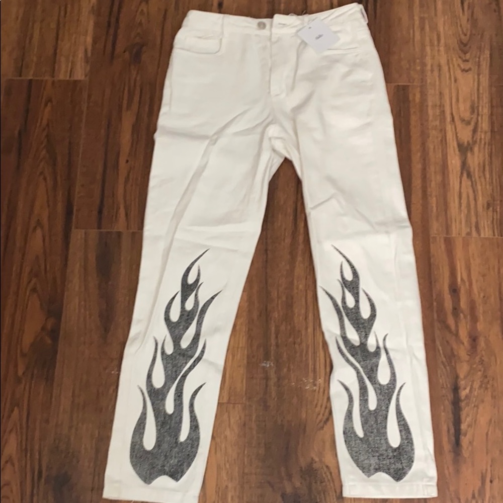 adika white flame pants, new with tag